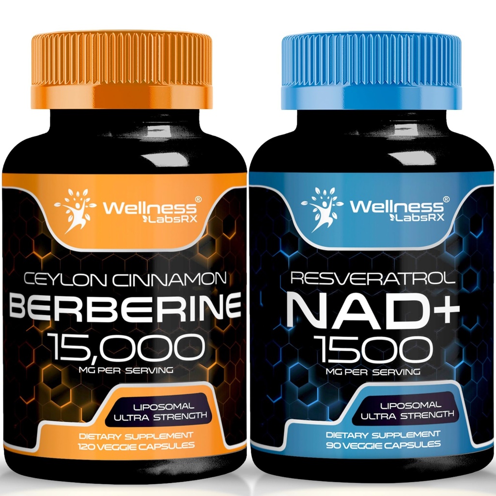 웰니스 LABSRX NAD 보충교재, 1500mg - Resveratrol를 가진 NAD+│Berberine 1500mg - Ceylon Cinnamon를 가진 Berberine
