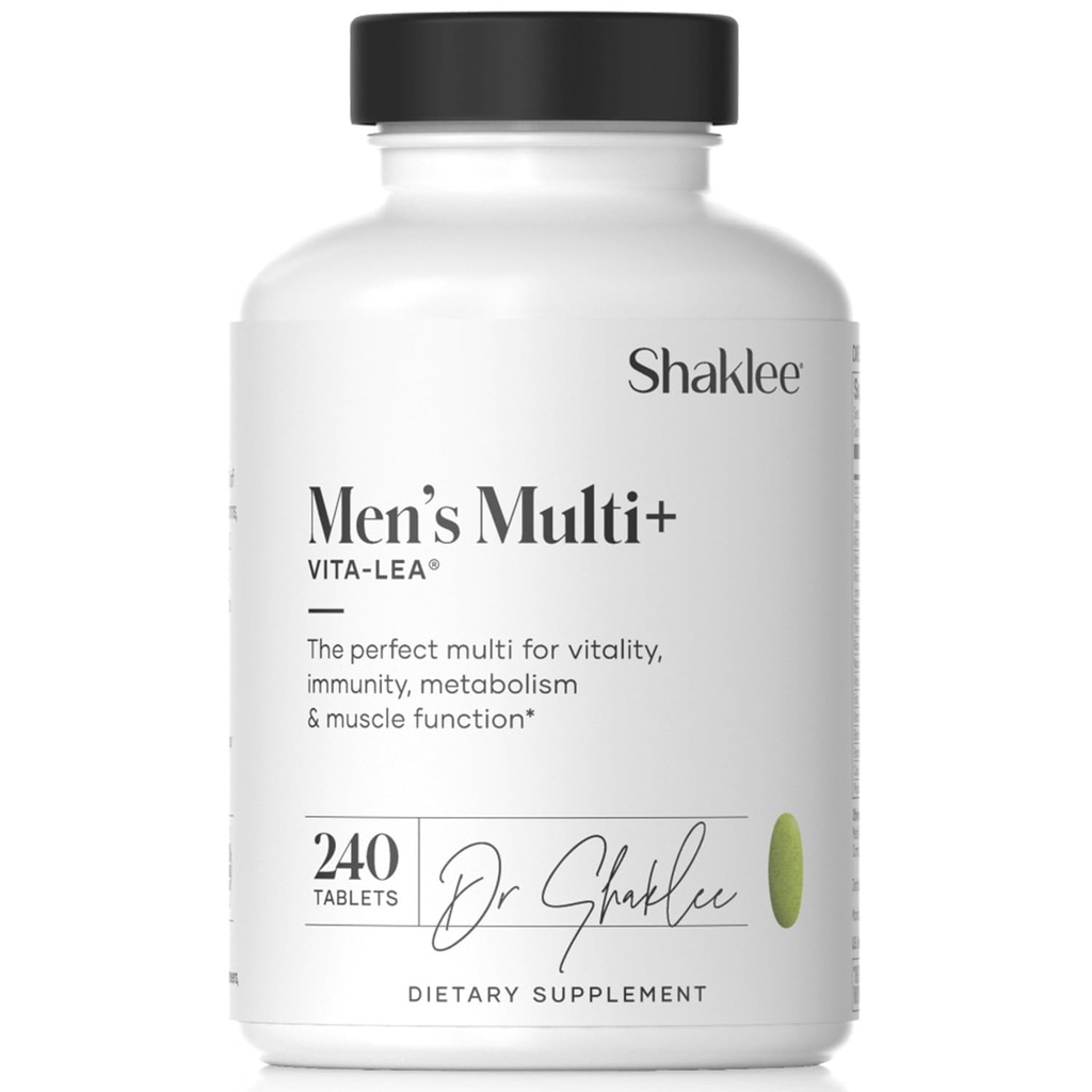 Shaklee - Vita-Lea® Men High Potency Multivitamin 및 Multimineral - 심장, 면역, 뼈 및 관절 건강 지원 - 남성 고유의 필요성을 위해 공식화 - 비타민 C, D 및 E - 240 정제 포함
