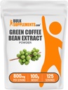 BulkSupplements 녹색 커피 콩 추출 분말 - 녹색 커피 콩 보충제 - 에너지 지원, 글루텐 무료, 800mg, 서빙 당 100g (3.5 oz) (팩 1)