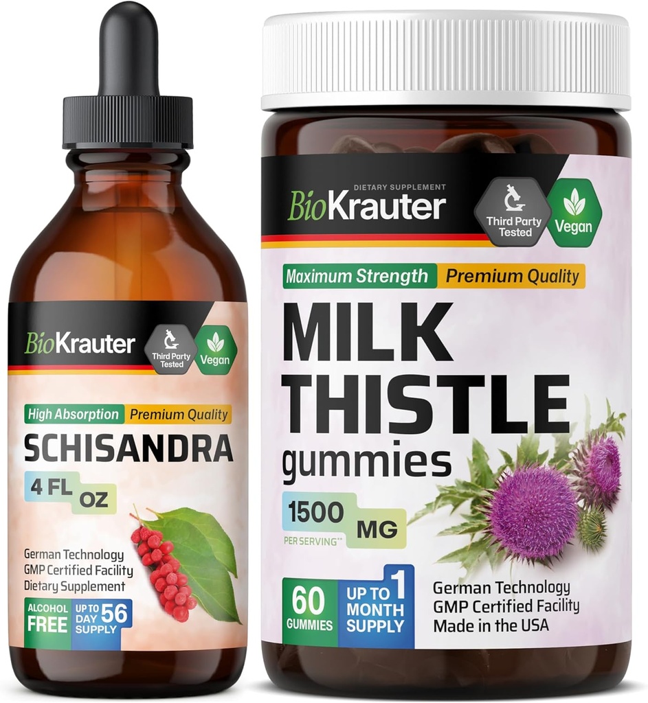 BIO KRAUTER Schisandra Tincture 4 Fl. Oz. & 우유 이틀 60 Gummies