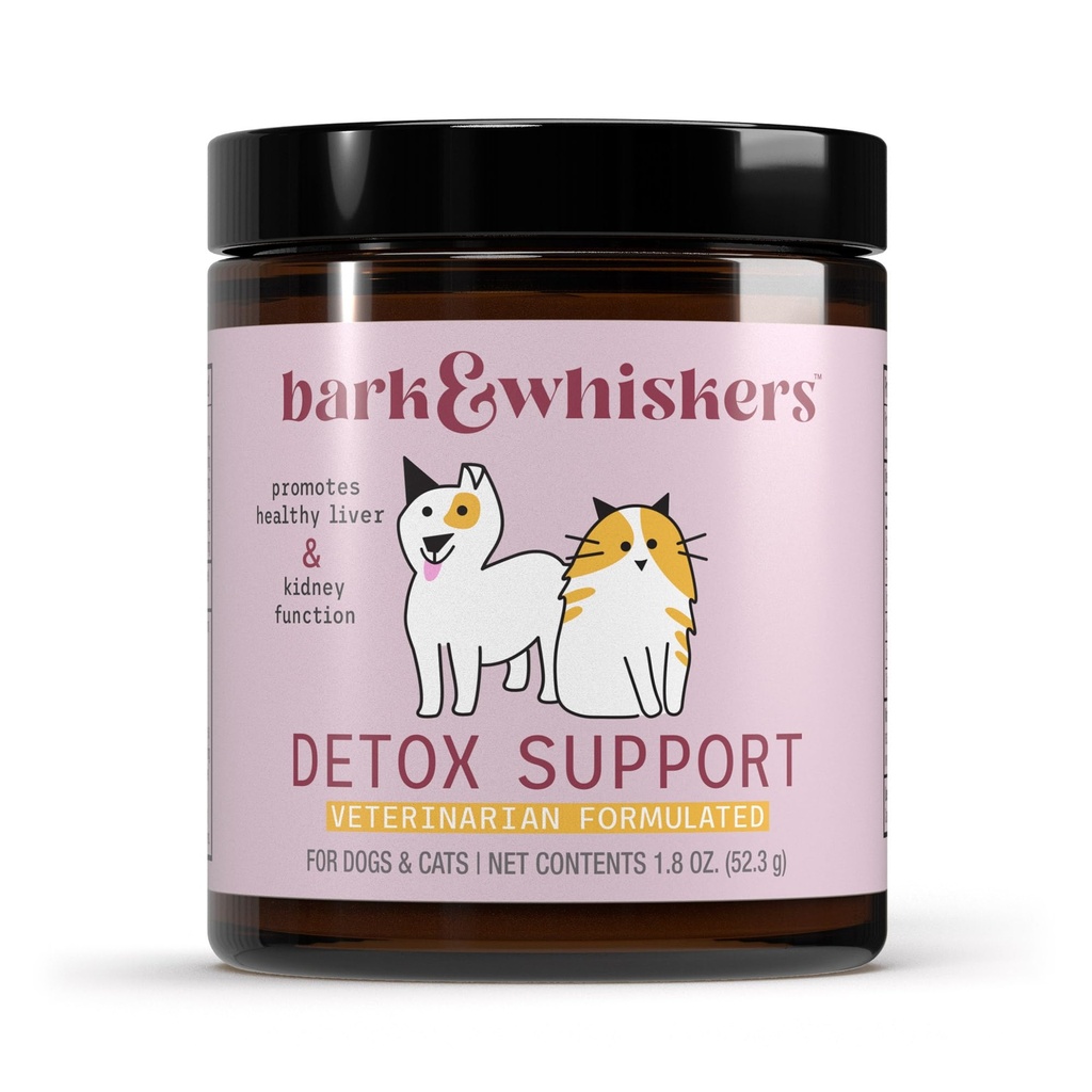 Bark & Whiskers Detox Support - 건강한 라이브 & Kidney 기능 지원 - 유기농 밀크 이틀 및 녹차 허브 혼합 - 1.8 oz