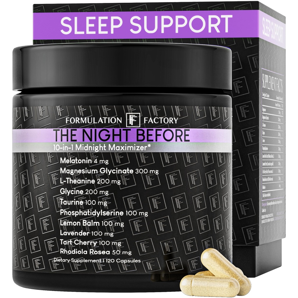 밤 10에서 1 Midnight Maximizer Sleep Aid, 스트레스 완화, Cognition, Relaxation, Recovery, Focus, Magnesium Glycinate, L-Theanine & More, (120 캡슐 - 2 개월 공급)