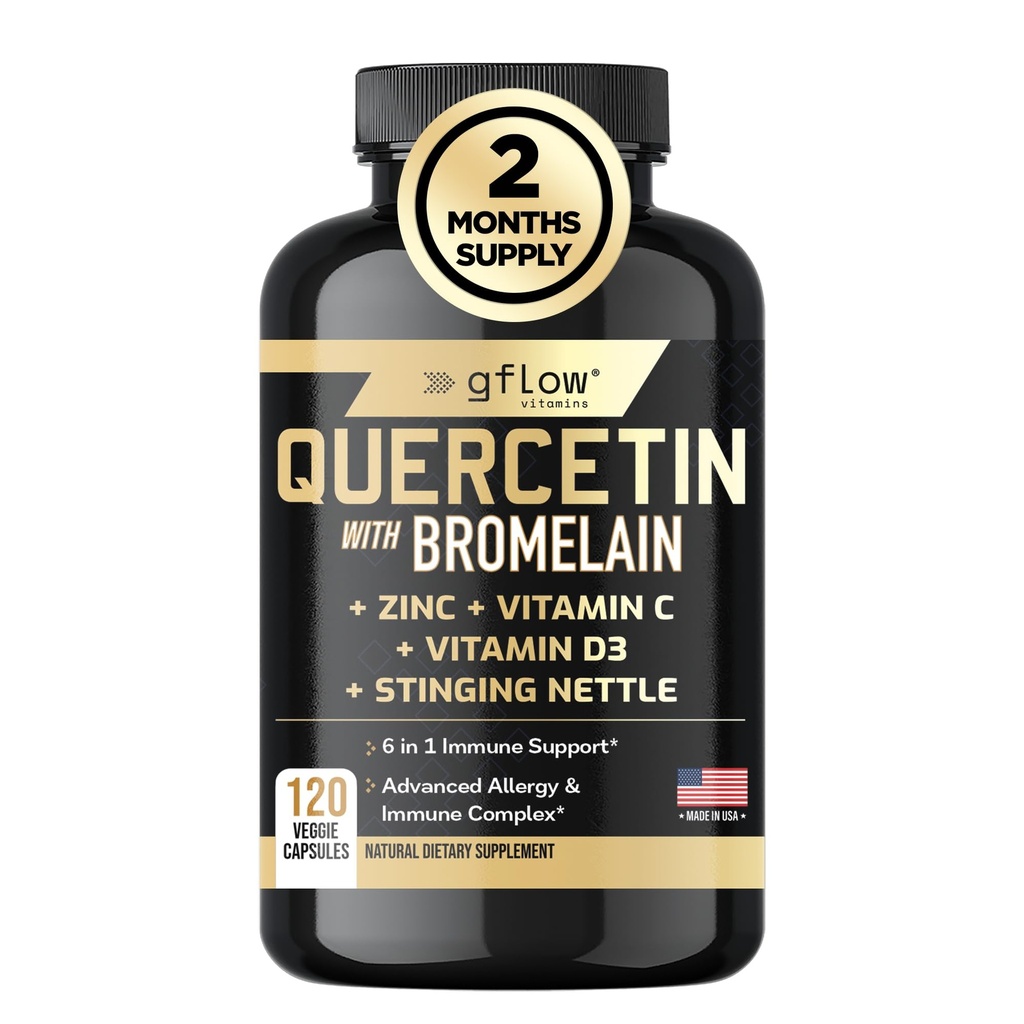 Bromelain, Stinging Nettle Supplement, 아연 비타민 C 비타민 D | Non-GMO, 글루텐 프리 | 미국에서 제작 | 2개월