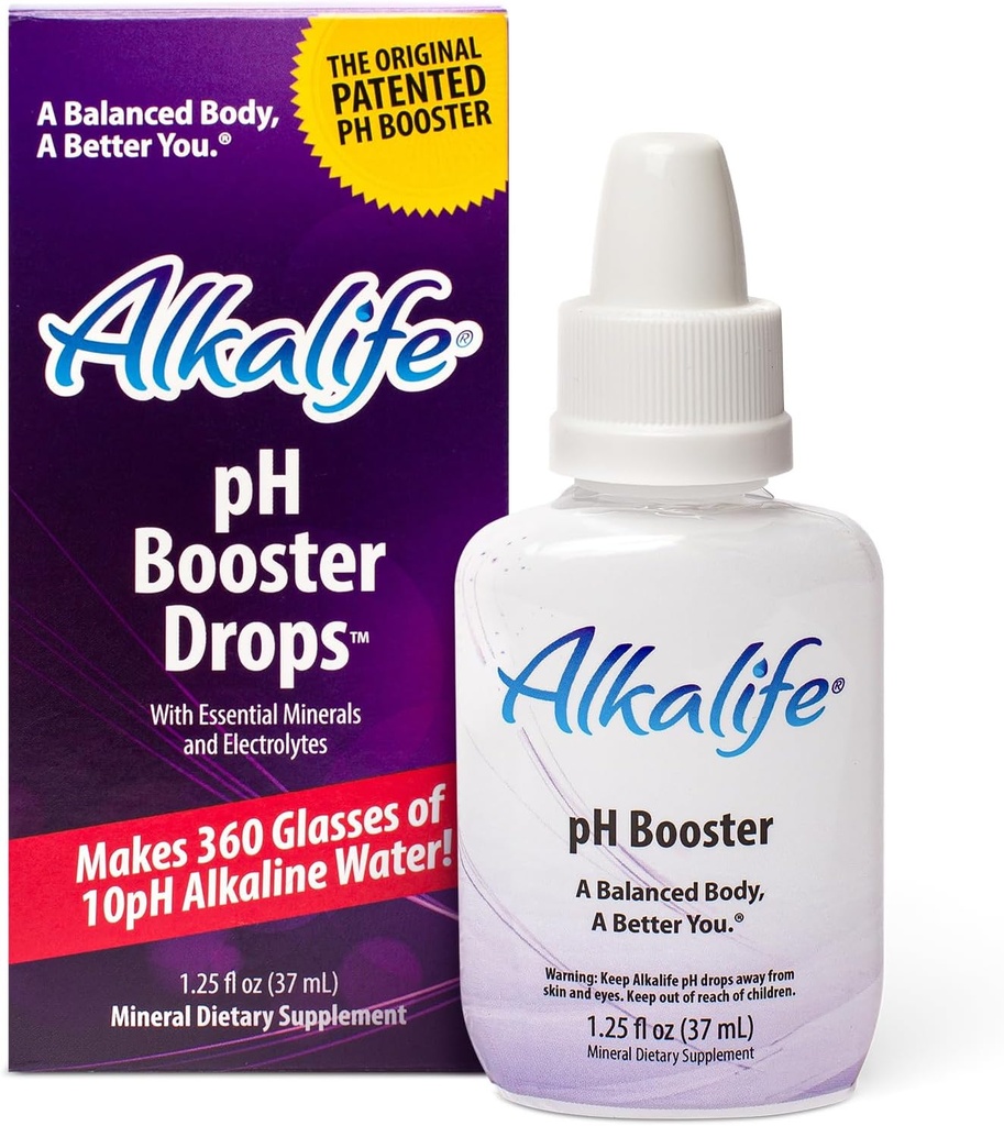 Alkalife 승압기 | Immune Support, Peak Performance, Detox, overall Wellness – 1.25oz를 위한 Neutralize Acid & Balance pH에 대한 최초의 특허 알칼리성 물 부스터