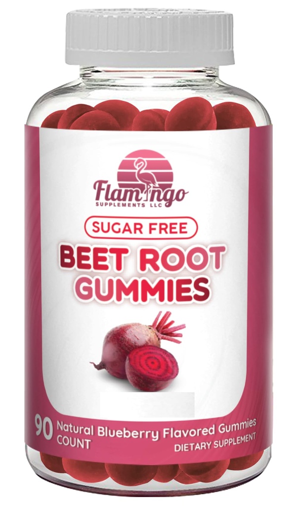 Sugar Free Nitric Oxide Beet Root Gummies - Athletic Performance, Nitric Oxide Booster, Energy, Blood Flow 및 Circulation을위한 Beet Root Chewables - 90 Beets Root Gummy Chews.