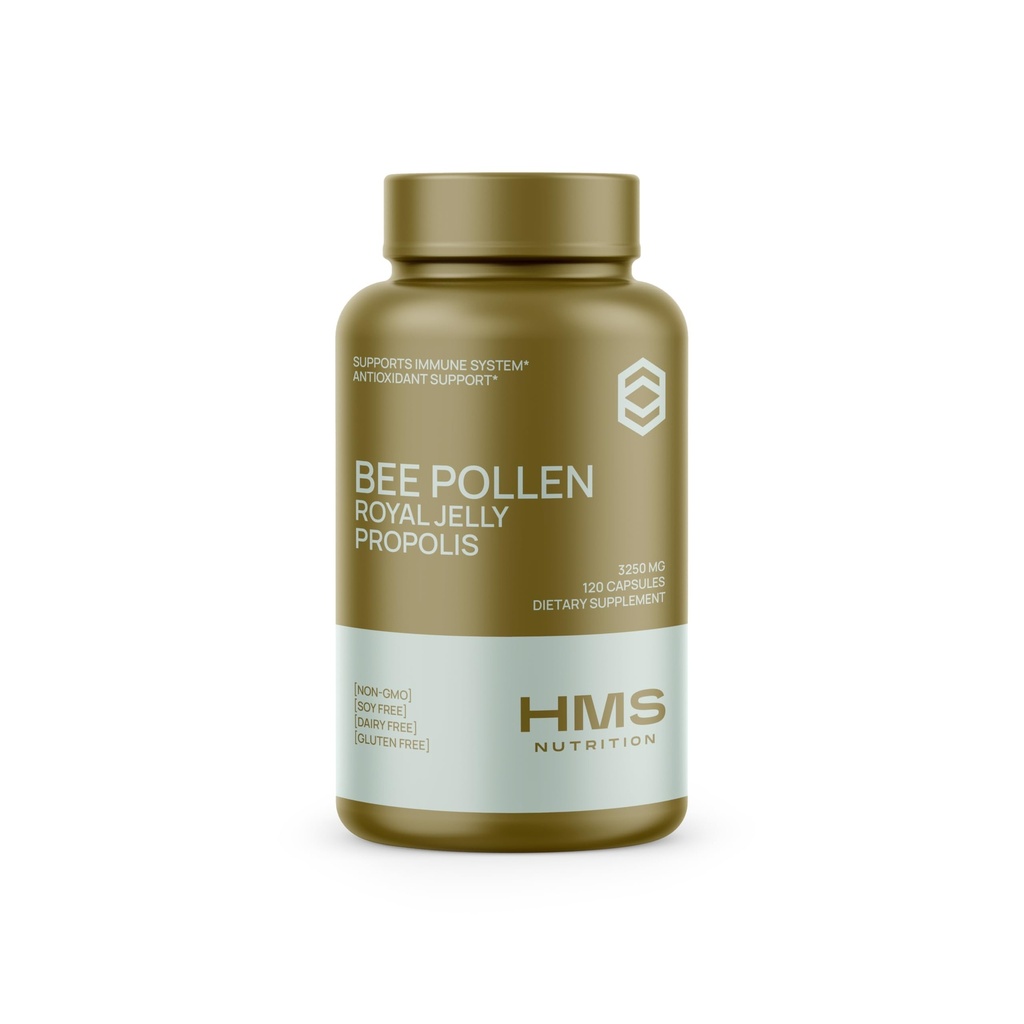 프리미엄 꿀벌 꽃 일일 다이어트 보충 - 프로 폴리스 및 로얄 젤리 포함 - 3250mg 비 GMO, 120 채식 캡슐 - 30 일 공급