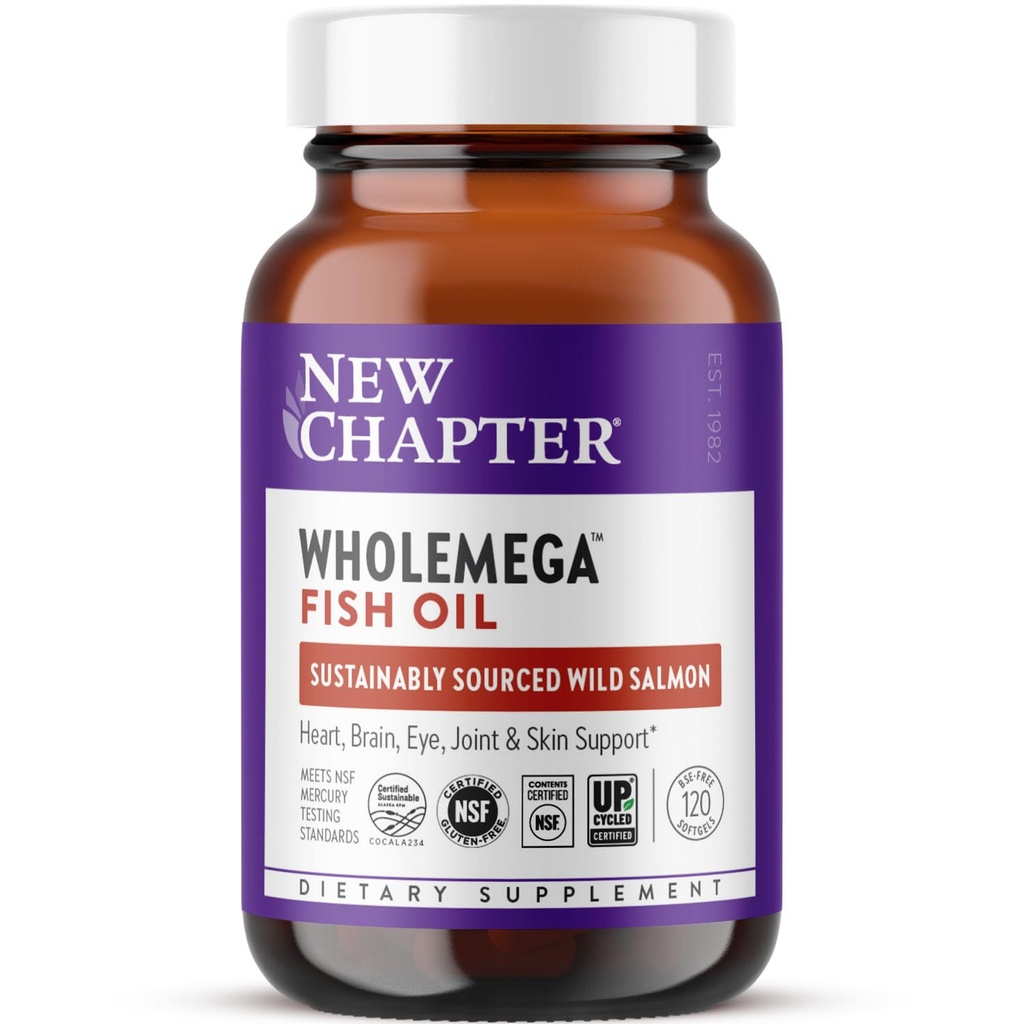 새로운 장 Wholemega 물고기 기름 보충교재 - 봉사 당 2000mg, Omega-3 + 비타민 D3 + Astaxanthin, 120 Softgels를 가진 임상으로 입증 야생 알래스카 연어 기름