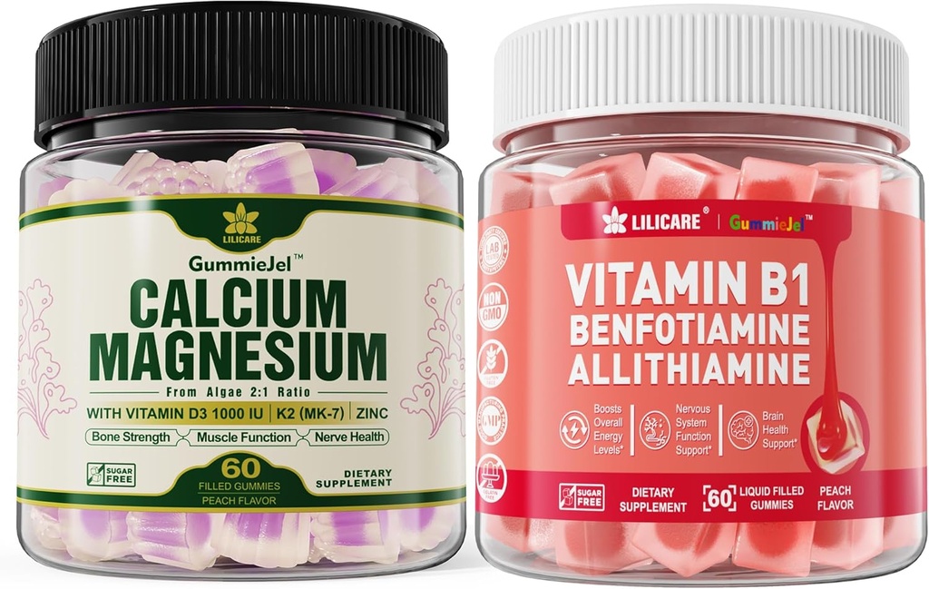 식물 근거한 칼슘 보충교재 +Vitamin B1 Gummies