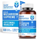 Bold Botanica Mushroom Supreme 7 – 버섯 보충 – 터키 꼬리의 유기 추출물, Chaga, Phellinus, Reishi, Cordyceps, Maitake, Immune 지원 & Optimal Wellness, 60 모자