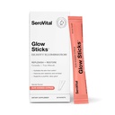 Serovital Glow 스틱 설탕 무료 분말 음료 믹스 Hyaluronic 산 Ceramides Electrolytes for Skin Hydration in 14 Days Sun-Kissed Citrus 풍미 28 패킷