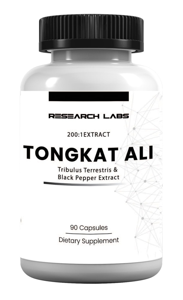 연구 연구소 Longjack Tongkat Ali 추출물 캡슐 200x 힘 | 200,000 mg | 힘, 드라이브, 성과 & 근육 질량