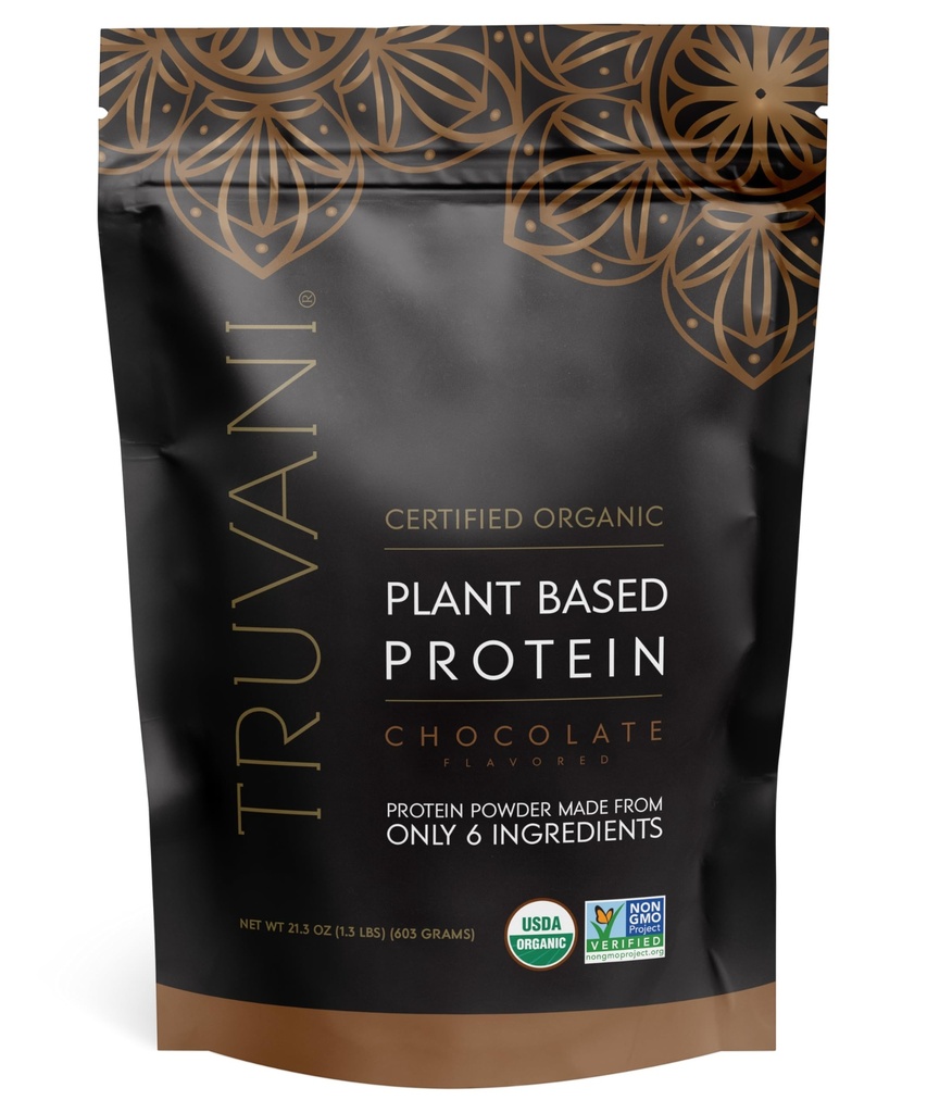 Truvani Vegan Pea Protein Powder | 초콜렛 | 20g 유기농 플랜트 토트 단백질 | 18 인스 타 그램 | 게토 | 글루텐 & 낙농 무료 | 저탄소 | 추가 설탕 없음