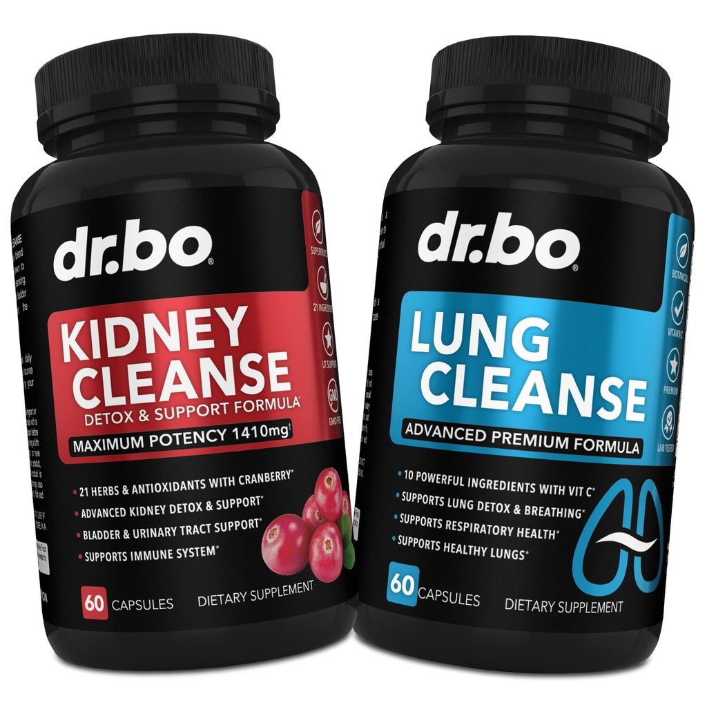DR. BO Kidney Cleanse & Lung 지원 알약 - Kidney & Lung Health를 지원하는 우수한 초본 공식