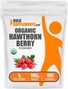 BulkSupplements.com 유기 호손 베리 분말 - 초본 보충, 호손 베리 유기 - Vegan & 글루텐 무료, 서빙 당 1g, 100g (3.5 oz) (팩 1)