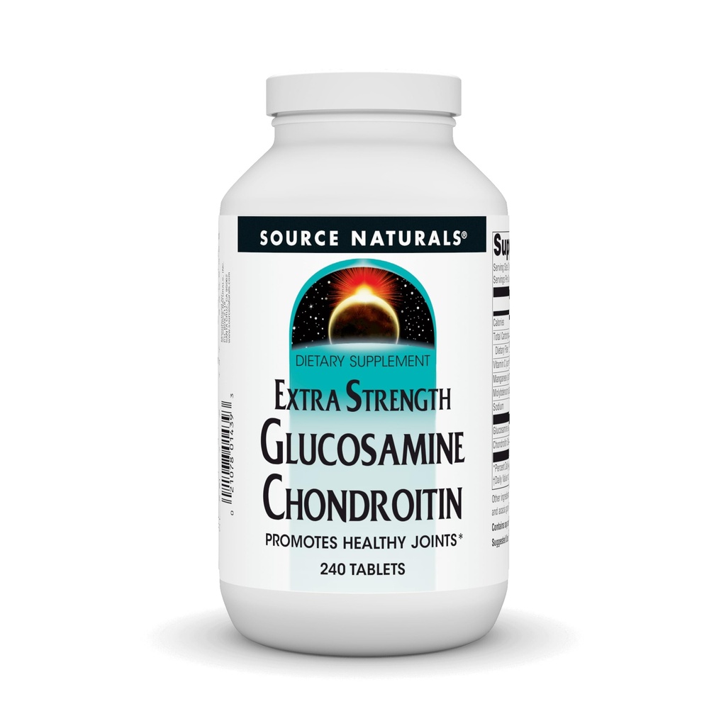 Source Naturals Extra Strength Glucosamine Chondroitin은 건강한 합동*, 240의 정제를 승진시킵니다