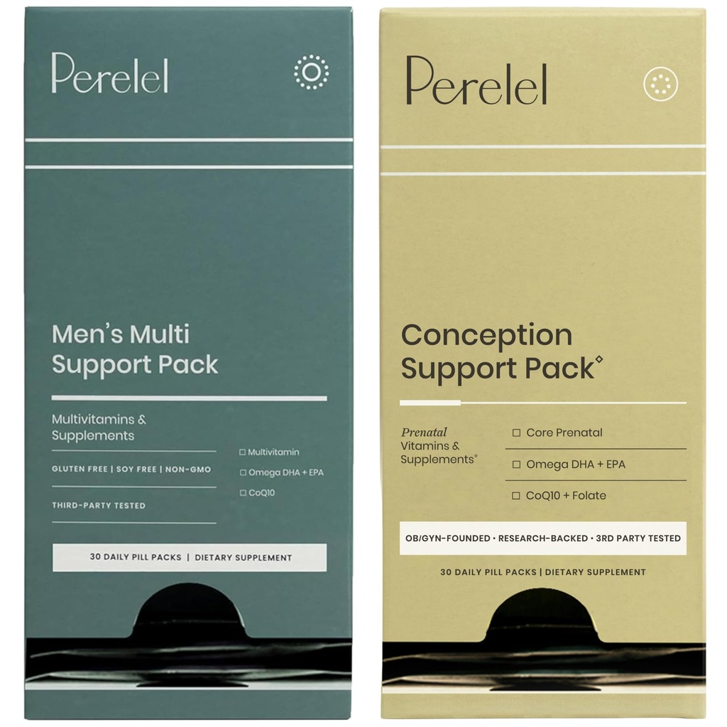 Perel Conception 지원 팩 & 남자의 다 지원 팩, Fertility를 위한 Prenatal Multivitamin & 남자 웰니스를 위한 매일 Multivitamin, 60 매일 알약 팩