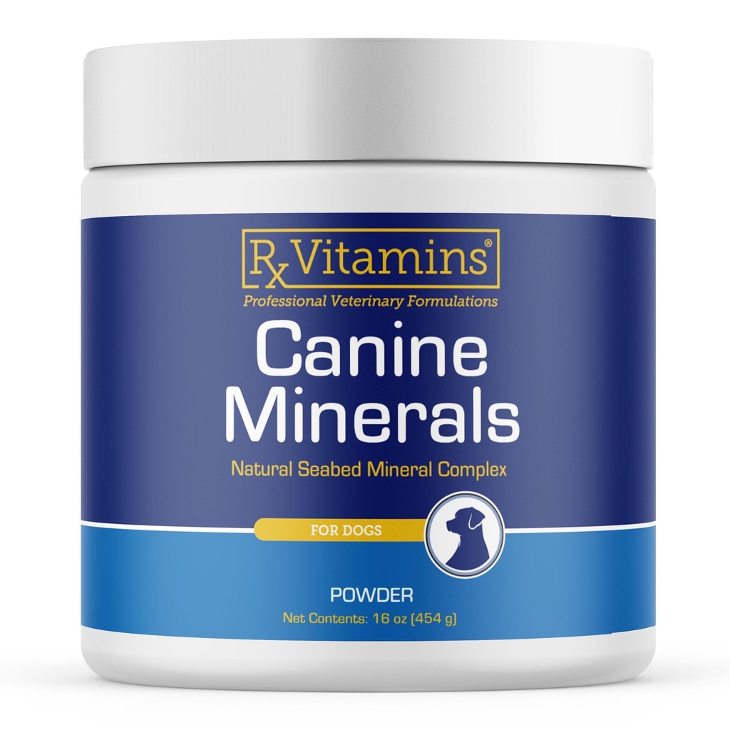 Rx Vitamins Canine Minerals - 개를위한 필수 미네랄 - 칼슘, 마그네슘, 철 보충교재, 뼈 및 K9, 면역 지원을위한 합동 보충 - 16oz