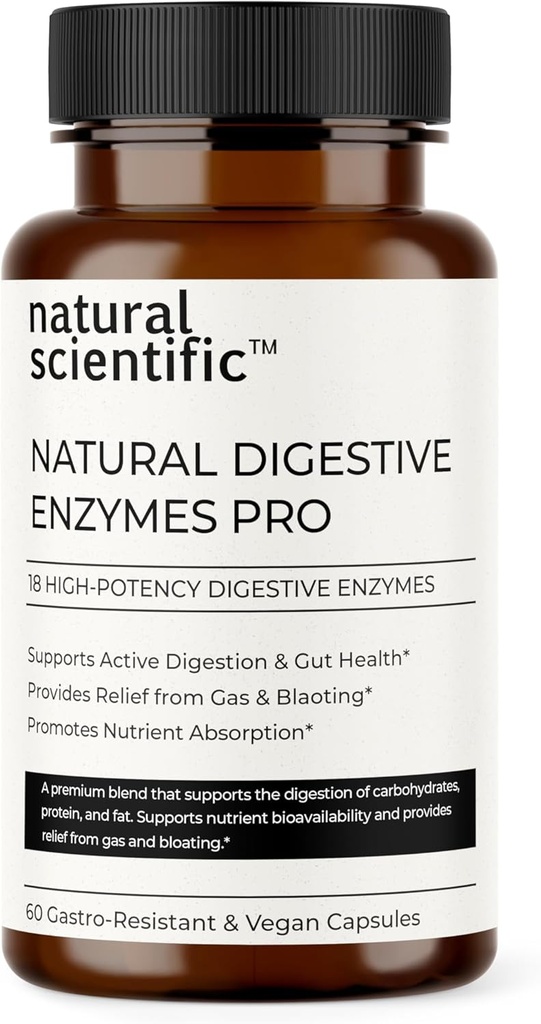 소화 효소 프로 - Papaya, Pineapple & More - Probiotics 및 Prebiotics - Plant-Based - 60 캡슐 - 프리미엄 다이어트 보충