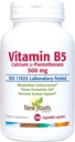 NEW ROOTS HERBAL 비타민 B5 (500mg) 칼슘 포함 | 비타민 B5 Pantothenic 산 보충교재 (100 캡슐)