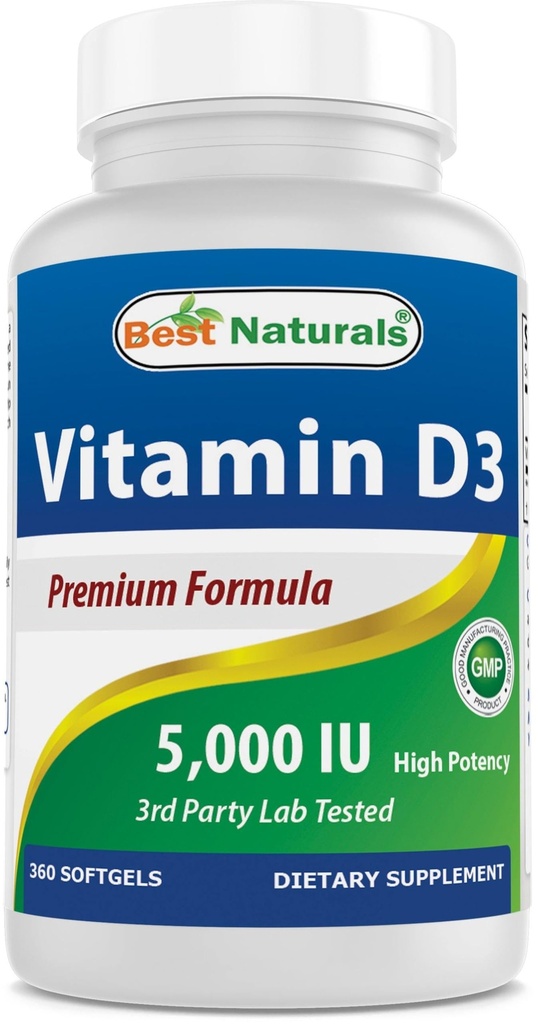 제일 자연적인 비타민 D3 5000 IU 360 Softgels