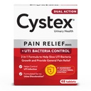 Cystex Dual-Action UTI 통증 완화 및 예방 정제 - 2-in-1 Formula Relieves Discomfort & Slows Bacterial Growth - Non-Staining - 48-Count