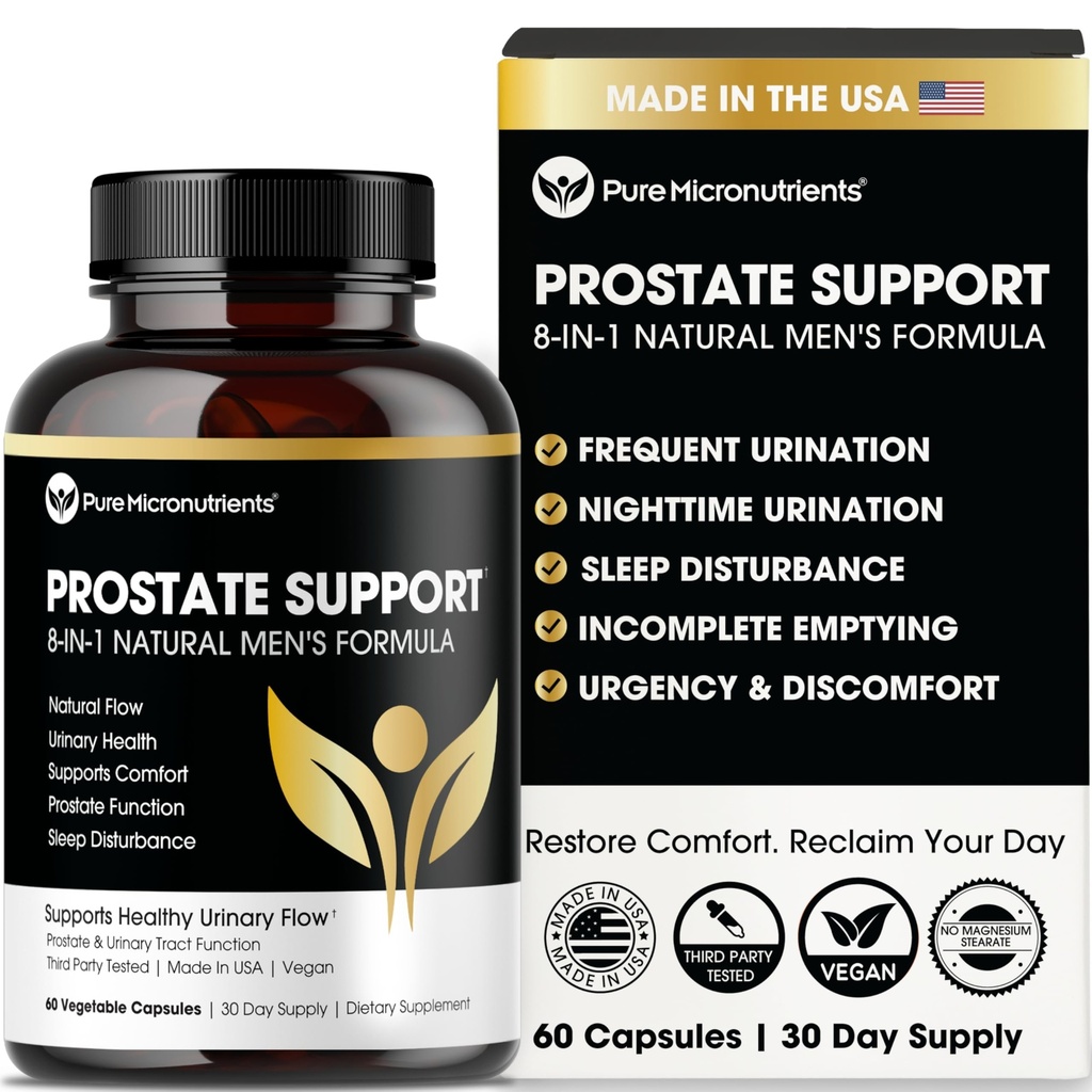 Pure Micronutrients Advanced Prostate Health Supplement - Saw Palmetto, Beta-Sitosterol, Sting Nettle Root, & Lycopene - Bladder Control & Urinary 지원 보충제
