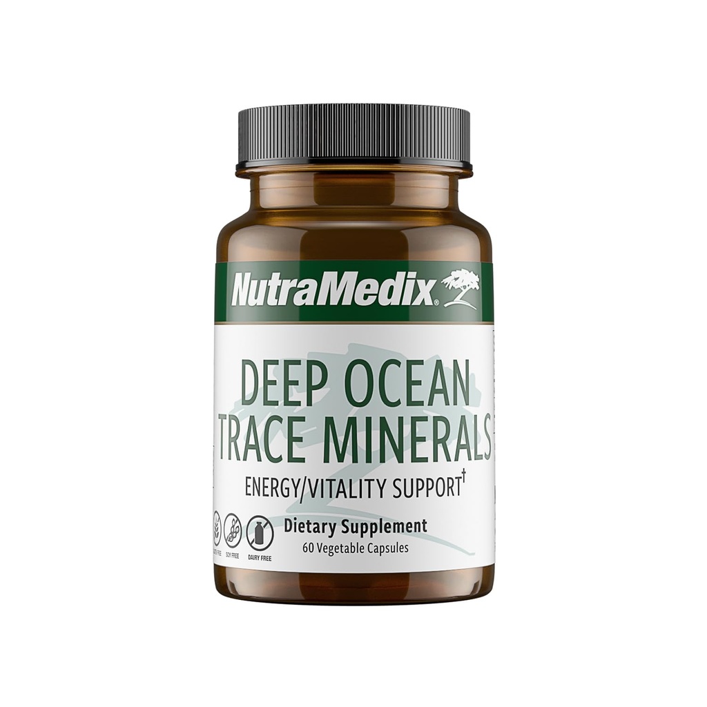 NutraMedix Deep Ocean Trace Minerals 1,000mg - 미네랄 및 에너지 보조제 - 마그네슘, 아연, 칼륨, 보론, 인 & 망간 - 전해질 지원 (60 캡슐)