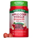 자연의 진실 Apple Cider Vinegar Gummies | 600 mg | 75 Gummies | 사과 맛 | Vegan, Non-GMO, 글루텐 무료 보충