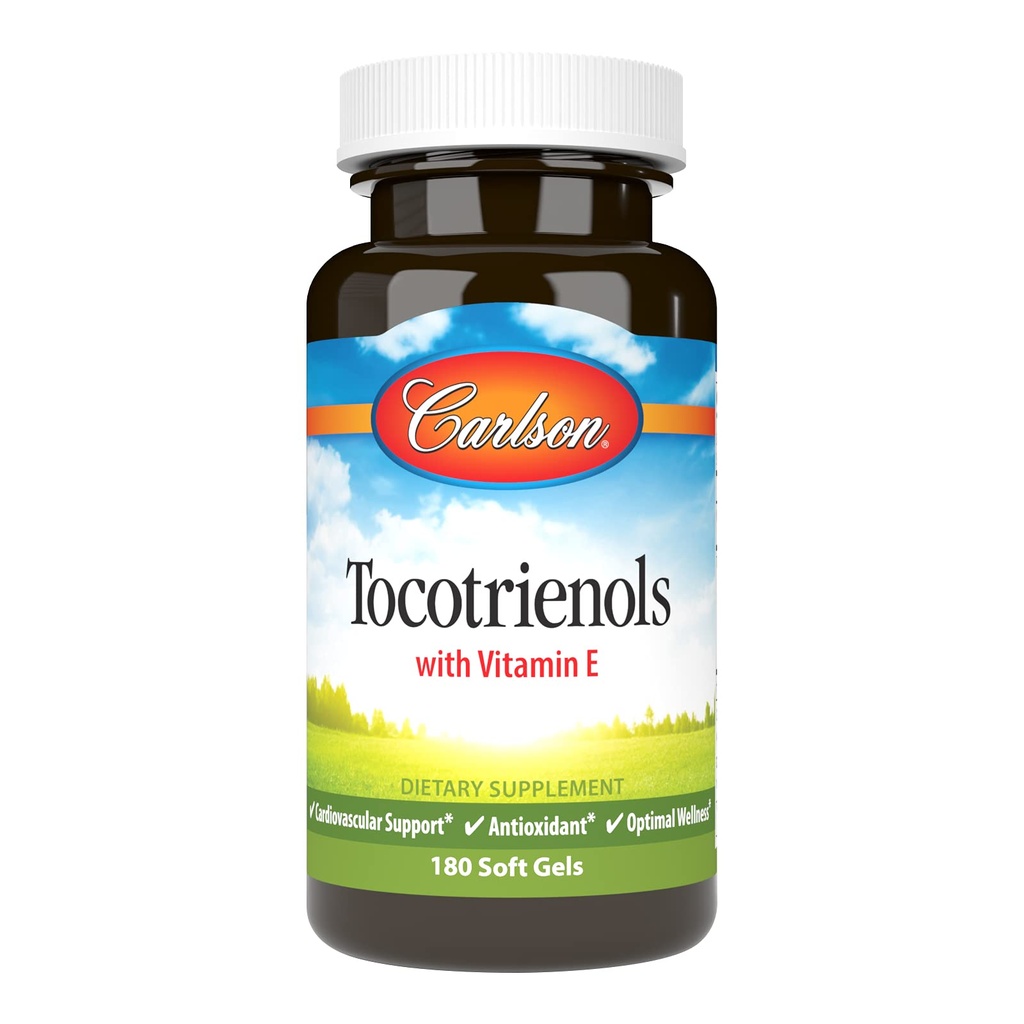 Carlson - Tocotrienols, 천연 소스 비타민 E, 감마, 알파, 델타, 베타, 지속 가능한 Sourced, 180 Softgels와 40 mg