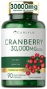 Carlyle Cranberry 보충교재 | 30,000mg | 90의 캡슐 | 비 GMO와 글루텐 프리 포뮬러 | 농축물에서 크랜베리 알약