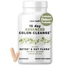 15 Day Advanced Colon Cleanse, Probiotics & Natural Herbs, Cascara Sagrada, Psyllium Husk & Senna Leaf, 30 캡슐 1-2 Daily | 15 Day Cleanse