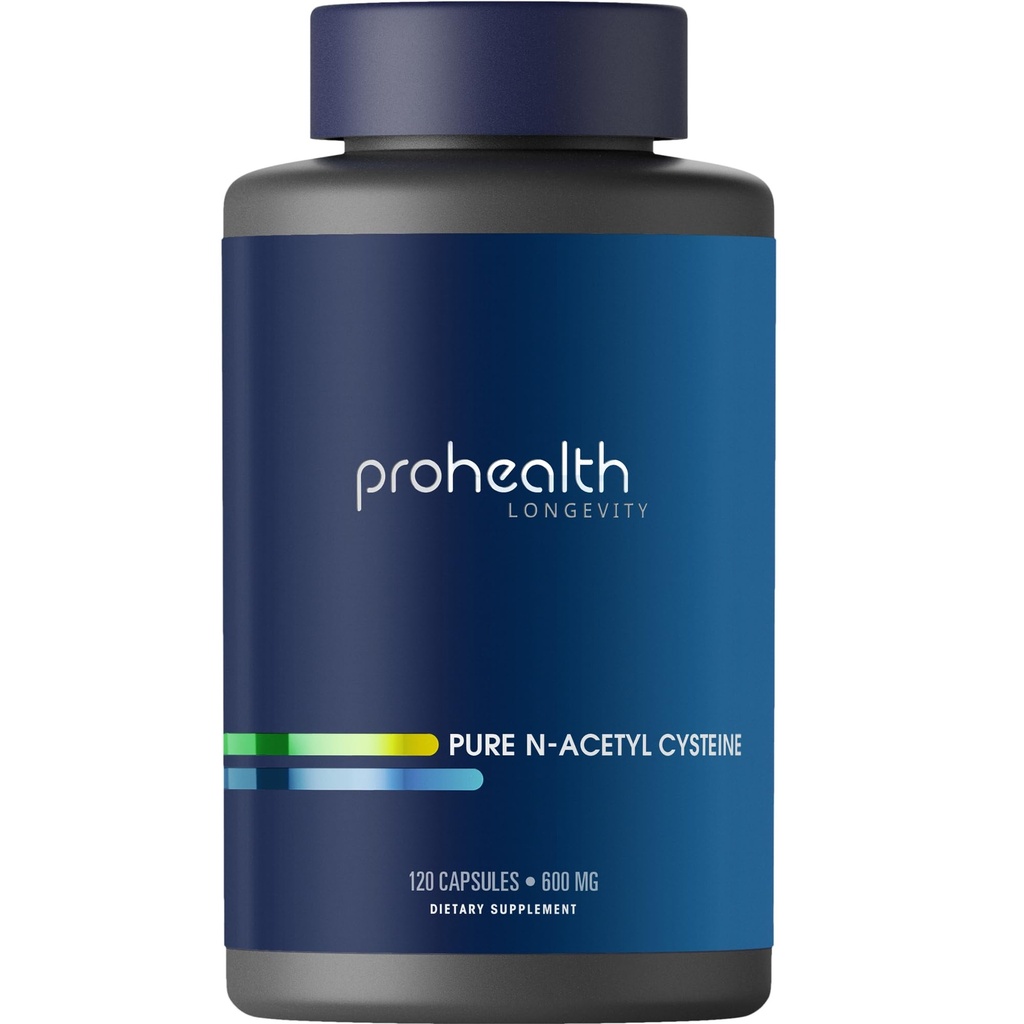 ProHealth Pure NAC – N-Acetyl Cysteine – 간과 면역 지원, 산화 및 글루타티온 부스트, 세포 건강 | 캡슐 당 600 mg | 120 인스 타티 | 세 번째 파트 테스트