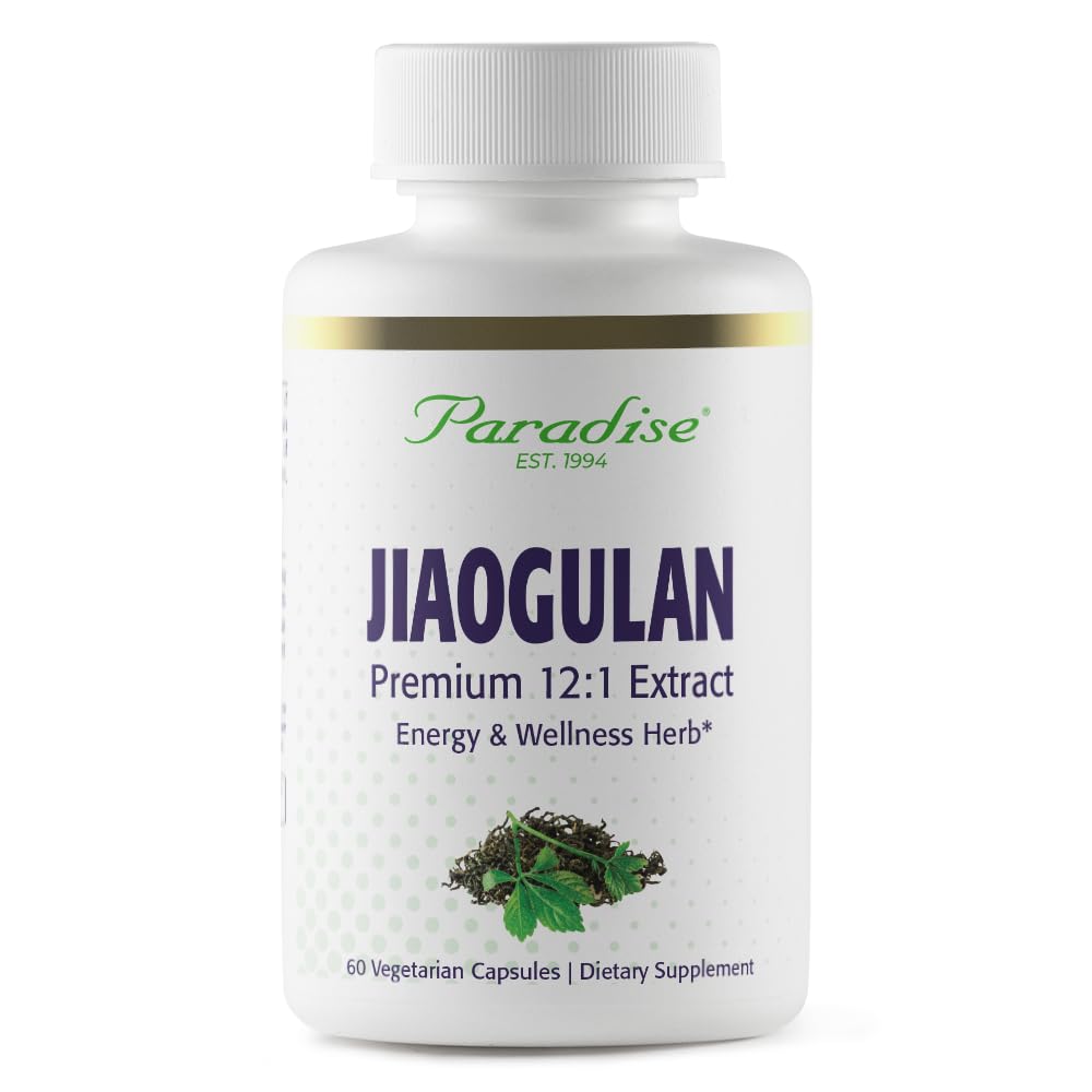 Paradise Herbs Jiaogulan, Vital Energy Adaptogen, Active Whole Spectrum, Super Potent, Ultra Pure, Vegan, Non-GMO, 글루텐 무료 60 채식 캡슐