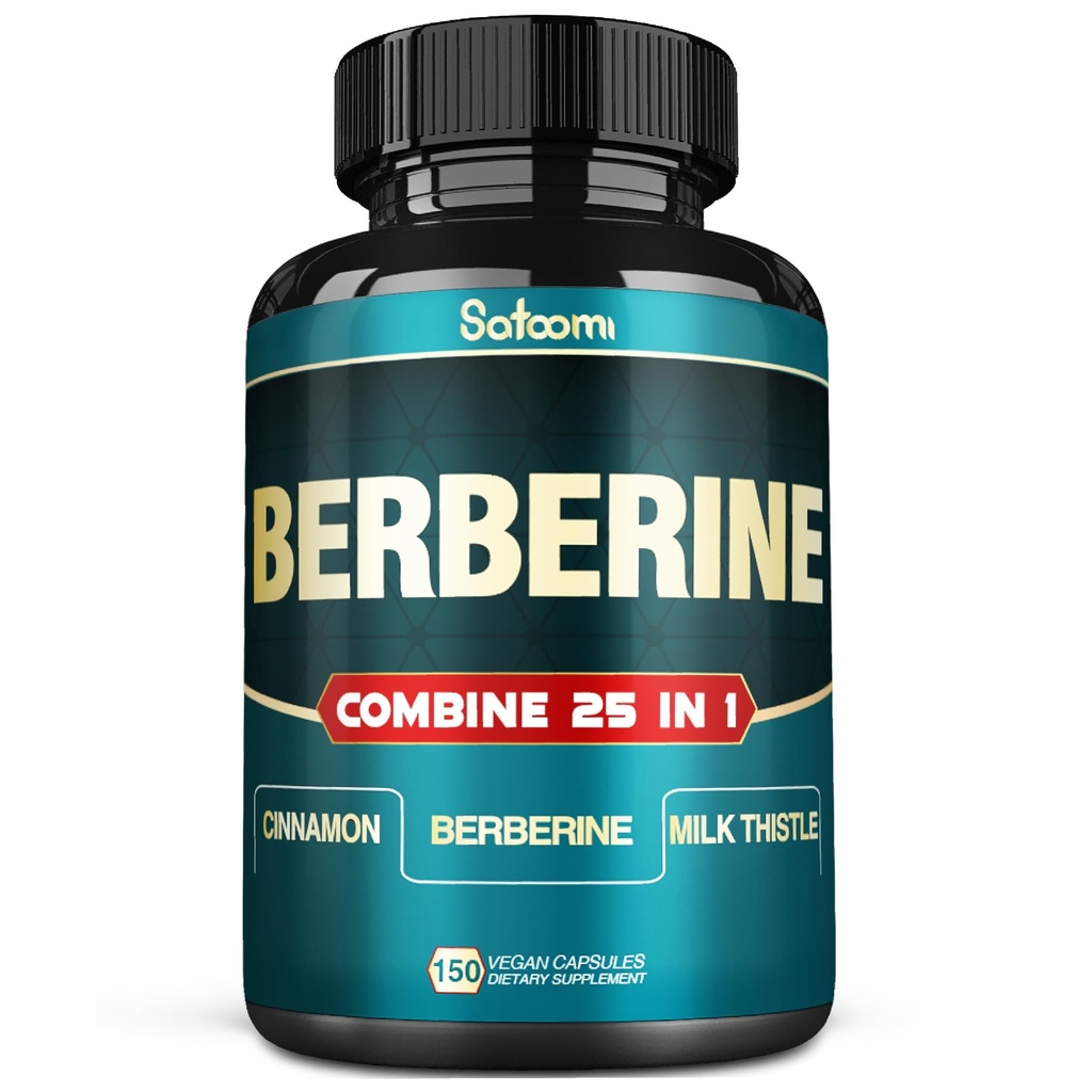 Satoomi 25in1 Berberine 보충교재 - Berberine Hcl - Ceylon Cinnamon - 우유 이틀 및 더 많은 것