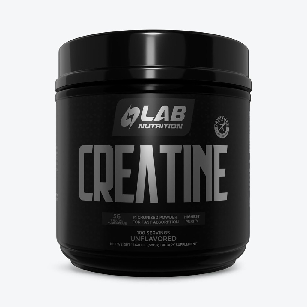 실험실 영양 크레아틴 Monohydrate Micronized 분말 500G의 봉사 (5g) 당 5000mg 친절한, Micronized 크레아틴 Monohydrate, 100개의 서빙, 17.64 Ounces, Unflavored