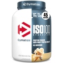 Dymatize ISO100 Whey Protein Powder Isolate, 바닐라, 단백질 25g, 3 파운드, 5.5g BCAAs, 미만 120 Cal., 글루텐 무료, 1g 지방, 1g 설탕, 2g 캐비 (45 서빙)