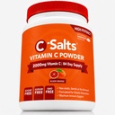 C-Salts 비타민 C 분말 보충교재 - 100% Immune 지원을 위한 순수한 높은 복용량 버퍼레이트 비타민 C 분말 - 유기, 설탕 자유로운, Vegan, 비 GMO, Stomach-Friendly, 혈액 오렌지 8oz