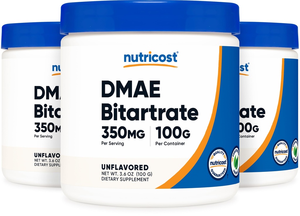 Nutricost 순수한 DMAE-Bitartrate 분말 100G (3개의 병)