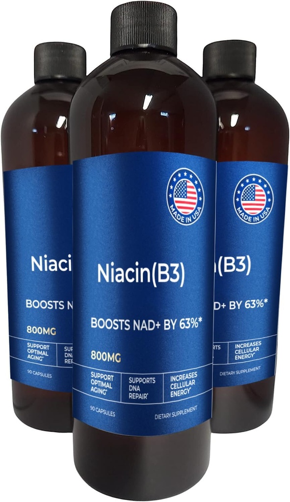 | NIACIN(B3) - B3 Niacin 보조제 | 미네랄 보충제 | 18 캡슐, 800 mg