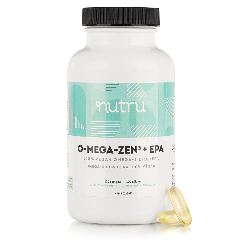 O-Mega-Zen3 +EPA Vegan 오메가 3 보충 - 물고기 기름 대안 - 프리미엄 바다 Algal 기반 오메가 3 DHA 및 EPA 지방산 - Carrageenan 무료 - 120 Softgels