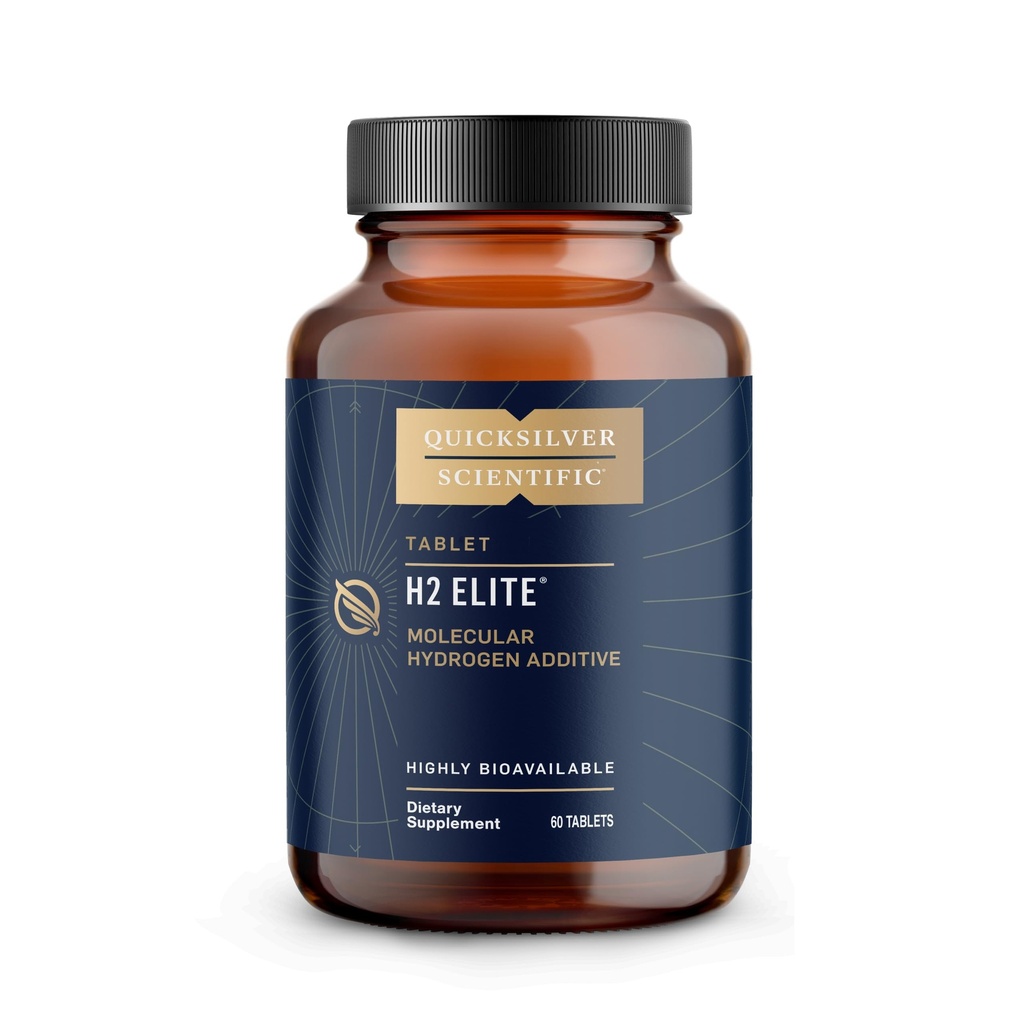 Quicksilver Scientific H2 Elite - 에너지 + 대사 지원을위한 분자 수소, 개방 용기에 완벽한 물 정제 - 마그네슘 말레이트 음료 첨가제 (60 분자 수소 정제)