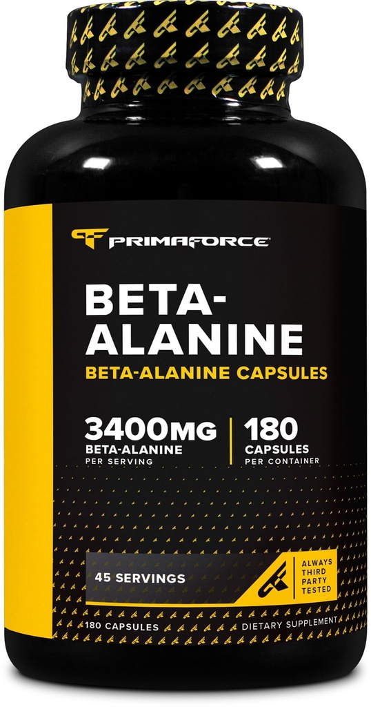 Primaforce 베타 알라닌 캡슐 3,400mg, 180 캡슐 (45 서빙) - 강력한 베타 알라닌 보충