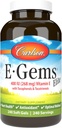Carlson - E-Gems Elite, Tocopherols & Tocotrienols, 비타민 E 캡슐, 심장 건강 및 최적의 웰빙, 산화 방지제, 비타민 E 보충교재, 240 Softgels를 가진 400 IU 비타민 E