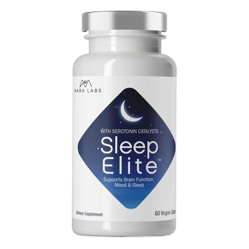 Mara Labs SleepElite | 뇌 기능 지원, 계류 및 수면 | Serotonin Catalysts | 30 인