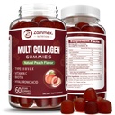 Zammex 다 교원질 펩티드 Gummies (유형 1, 2, 3, 5 & 10), 30의 서빙, Biotin 비타민 C, Hyaluronic 산, 복숭아 풍미를 가진 Women&Men를 위한 노화 방지 교원질 거미 보충교재