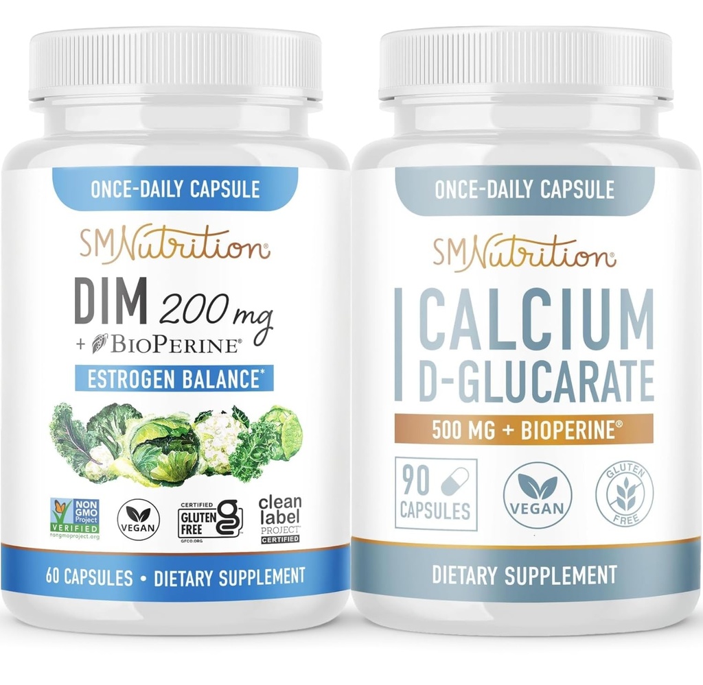 200mg DIM 보충을 가진 칼슘 D-Glucarate는 여성을 위한 강화한 에스트로겐 균형을 위해| Diindolylmethane 캡슐 (60의 서빙)를 가진 여자를 위한 Vegan Gluten 자유로운 CDG 보충교재