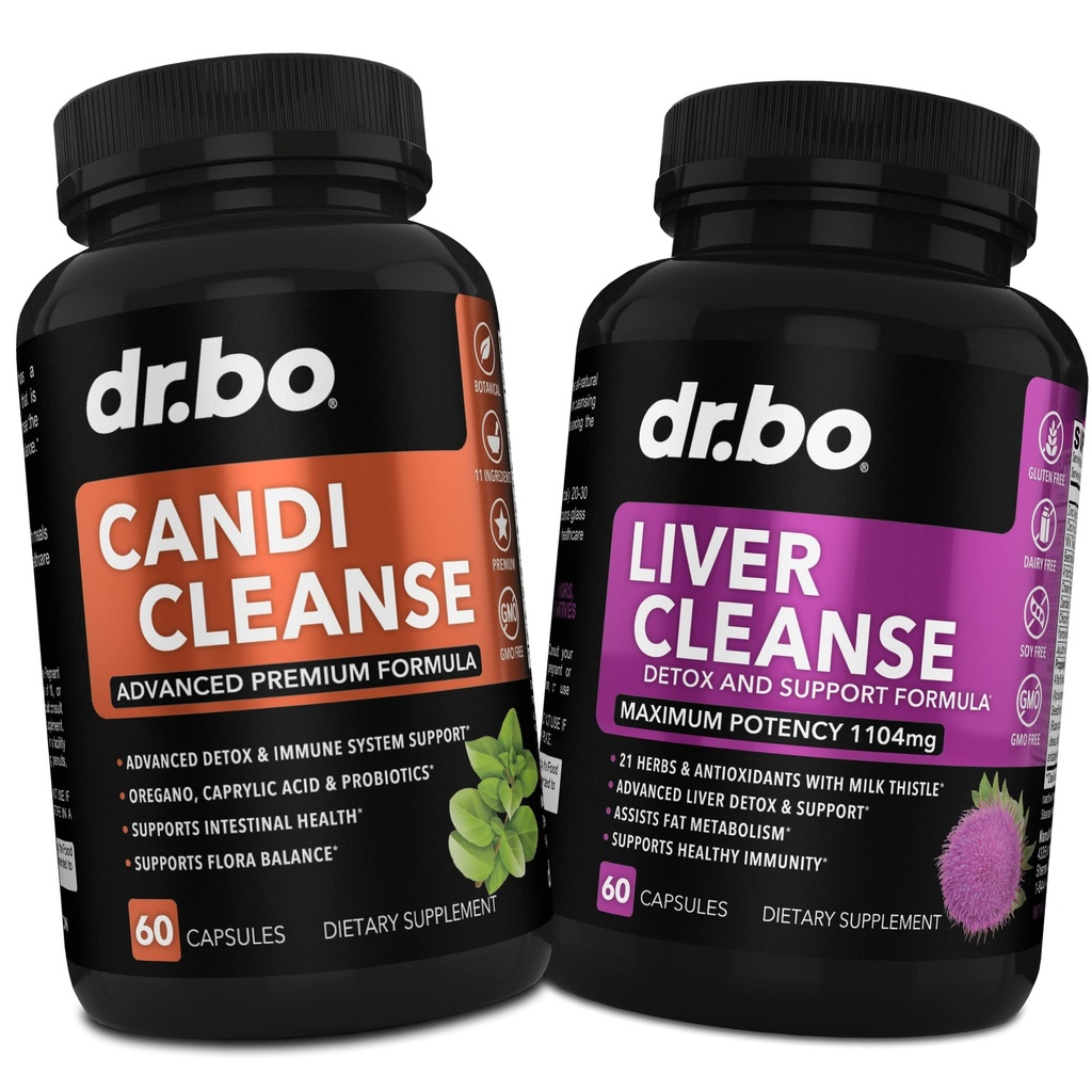 Candi Liver Cleanse 지원 보충교재 - 여성 & 남자를 위한 균형 제어 Probiotic Complex Cleanser - 구두 초본 Oregano & Caprylic 산성 캡슐, Gallbladder 배려 캡슐 & 우유 이틀 Dandelion
