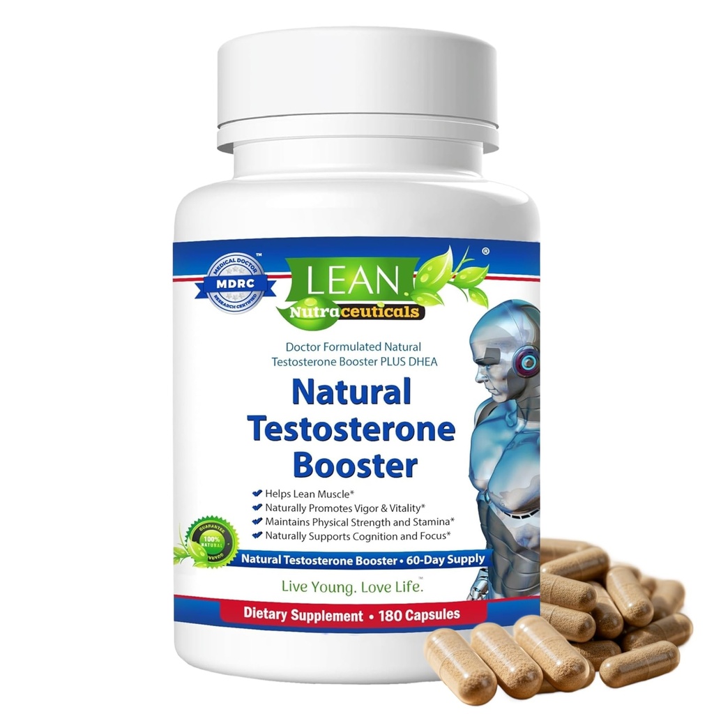 Lean Nutra 남자의 호르몬 지원 – 180 캡슐 – Maca, Fenugreek, Tongkat Ali, 아연, Tribulus, DHEA와 천연 테스토스테론 지원 보충교재 – 에너지, 균형, 남자를 위한 힘 & 웰니스