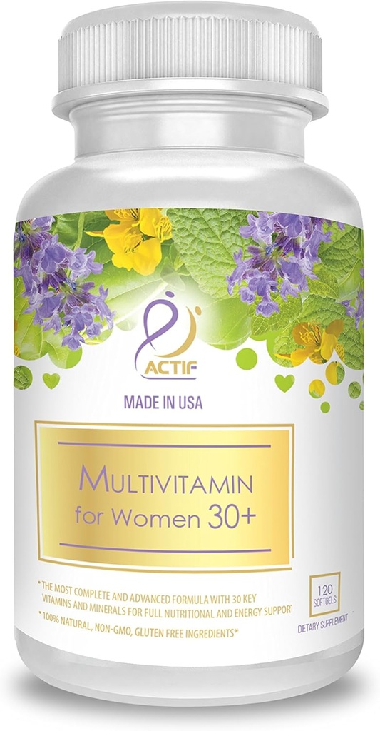 ACTIF Multivitamin for Women Age 30+ with 30 Organic Vitamins and Organic Herbs, Non-GMO, 미국, 2개월 공급