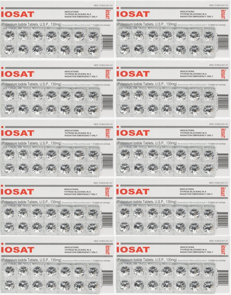 칼륨 Iodide 정제, 130 mg (14 정제 각각) - 10 팩